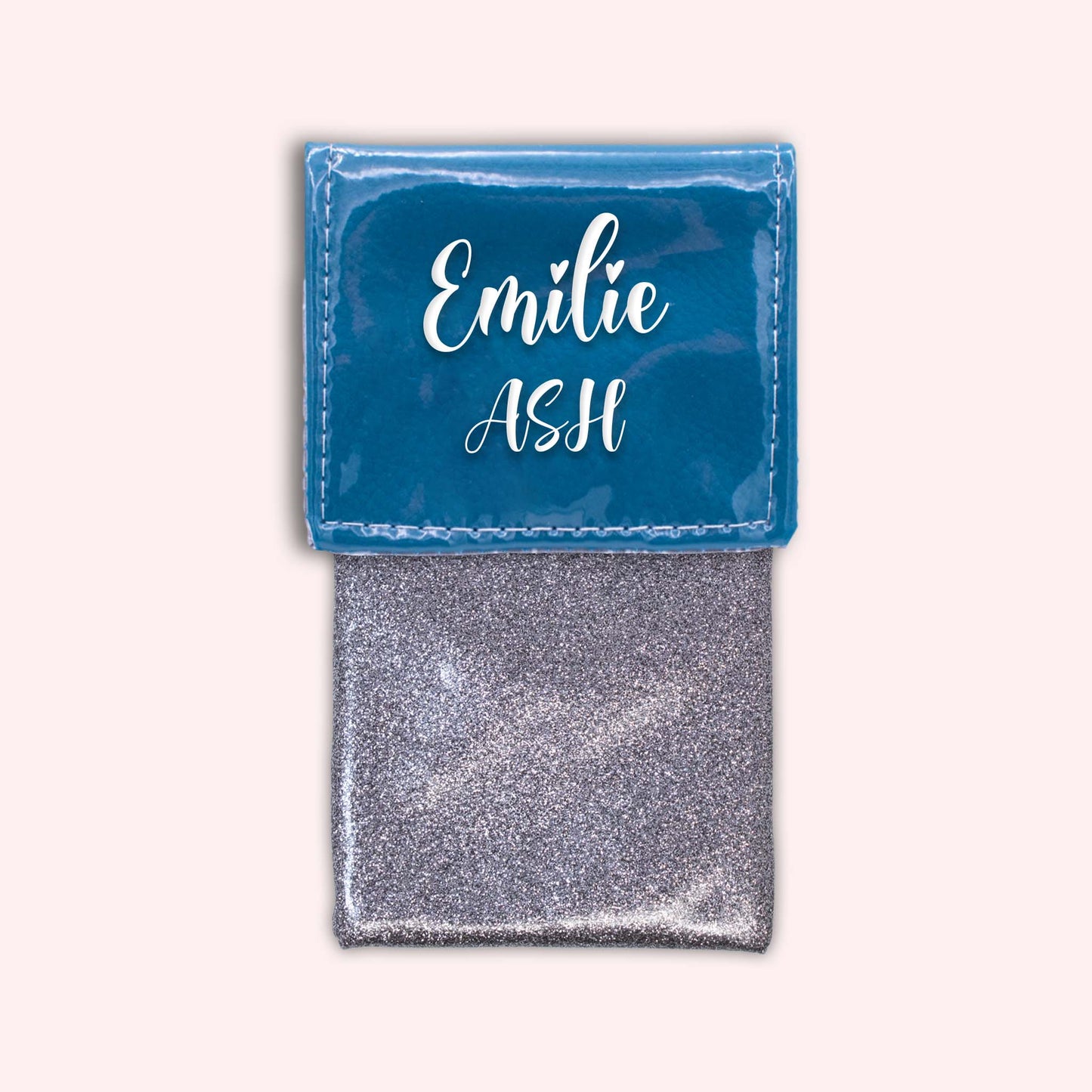 Pochette bicolore rabat Bleu canard