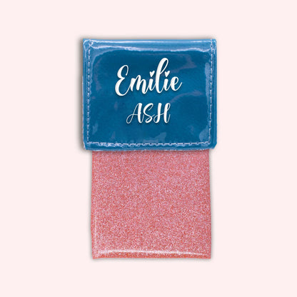 Pochette bicolore rabat Bleu canard