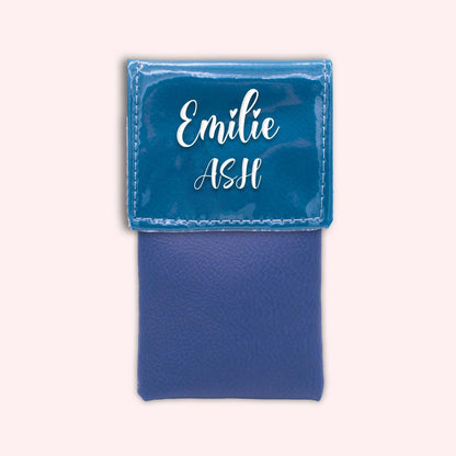 Pochette bicolore rabat Bleu canard