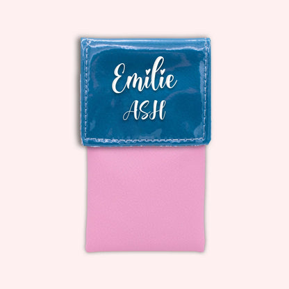 Pochette bicolore rabat Bleu canard