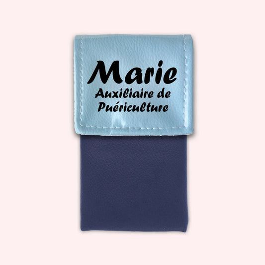 Two-tone pouch with sky blue flap