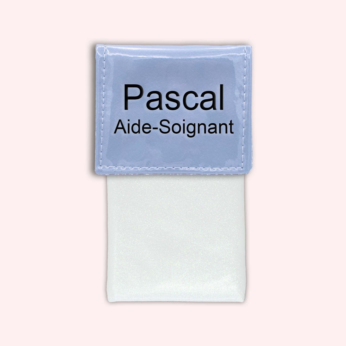 Two-tone blue-grey flap pouch