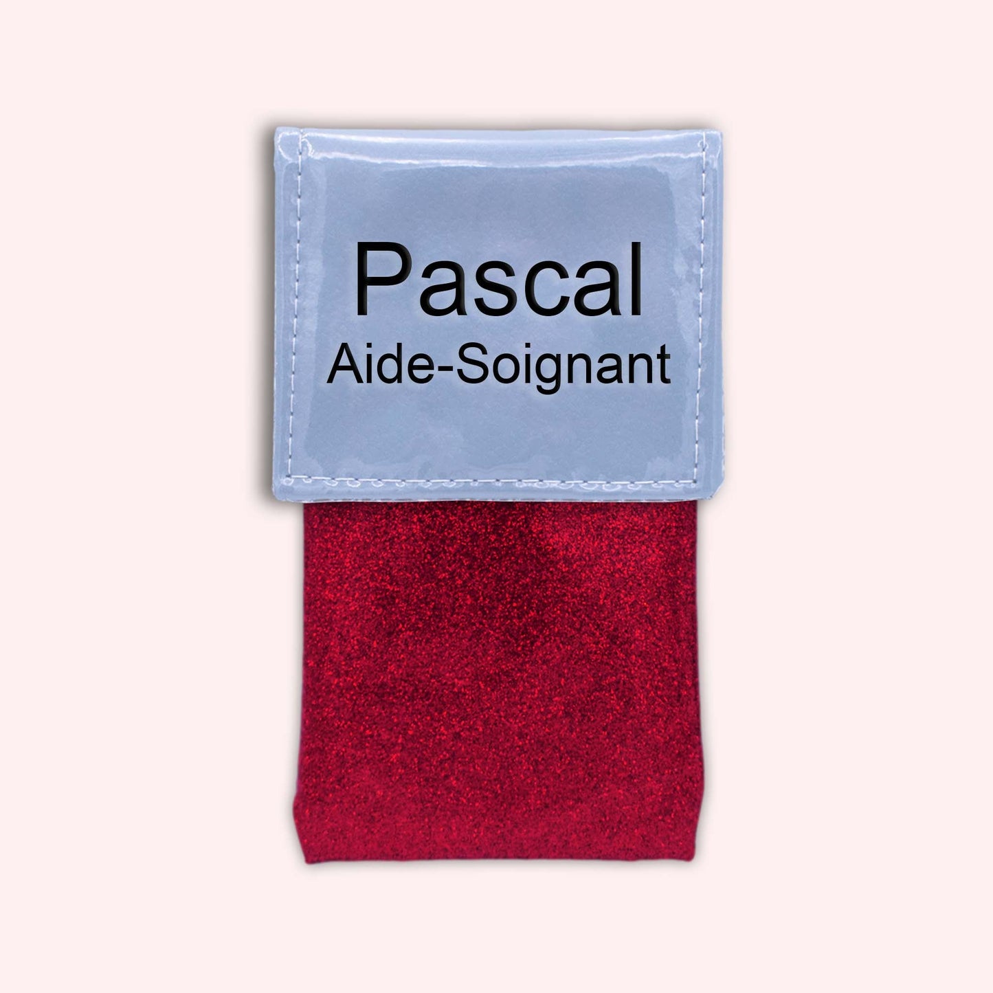 Two-tone blue-grey flap pouch