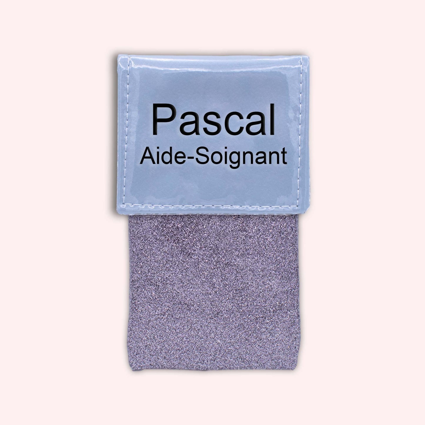 Two-tone blue-grey flap pouch