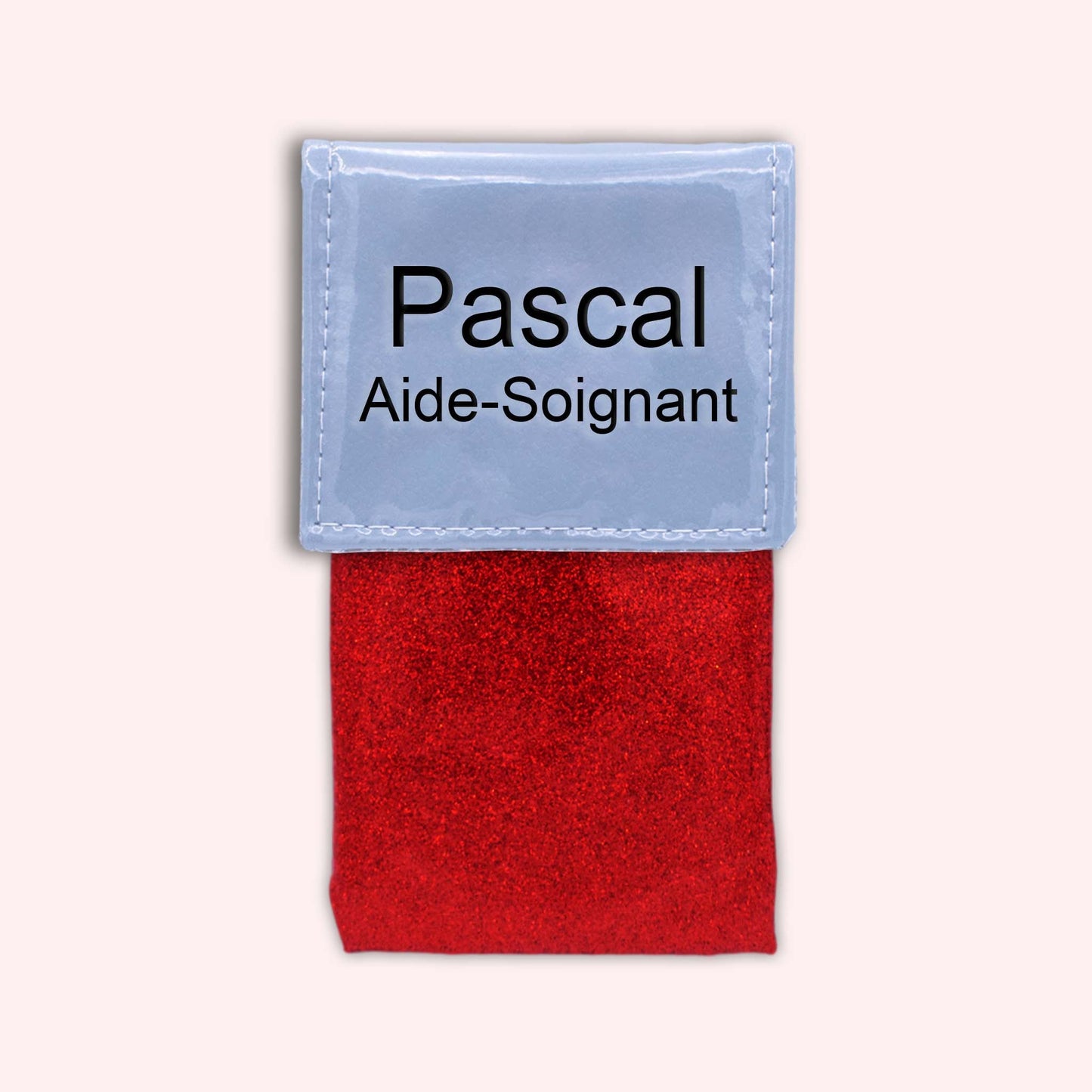 Two-tone blue-grey flap pouch