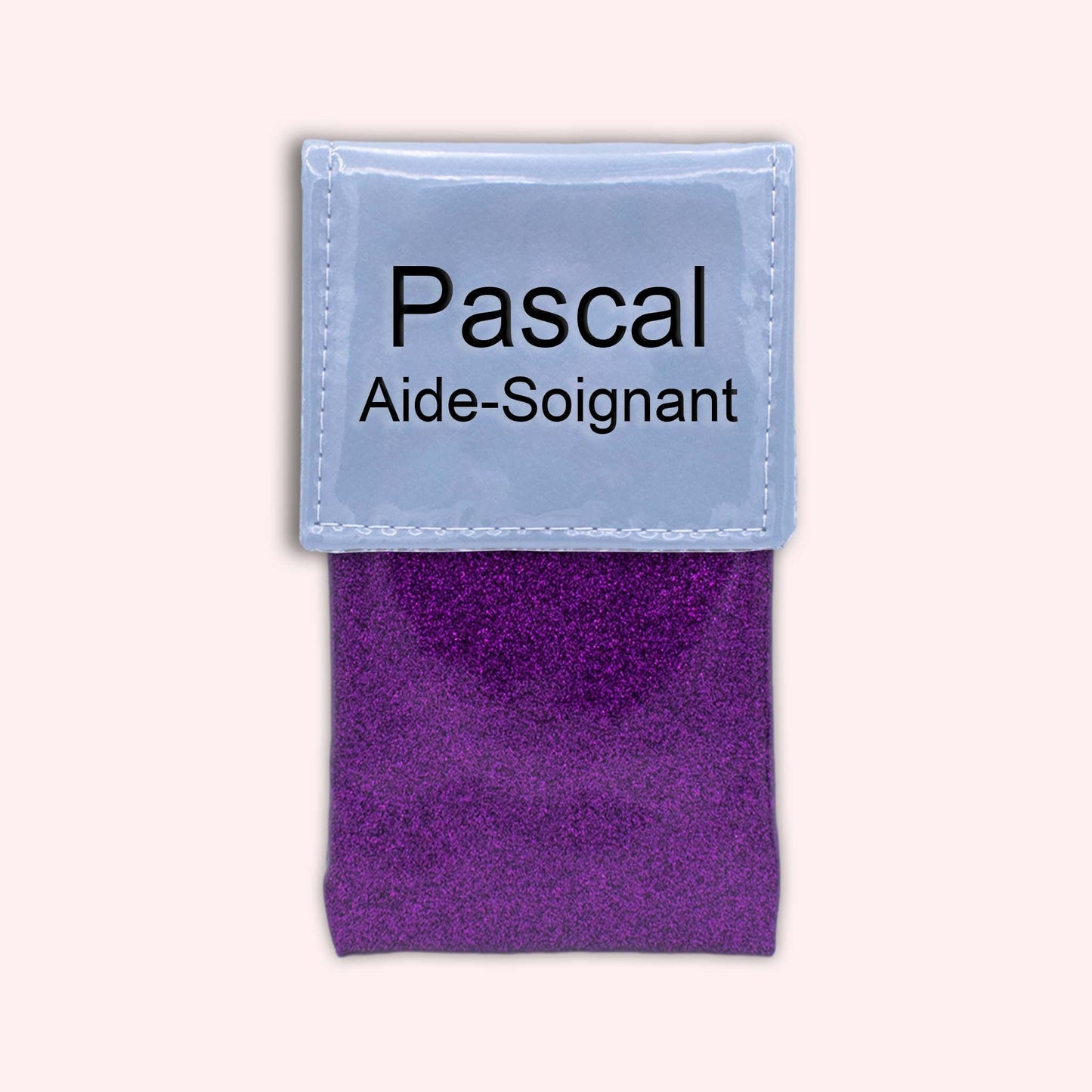 Two-tone blue-grey flap pouch