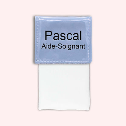 Two-tone blue-grey flap pouch