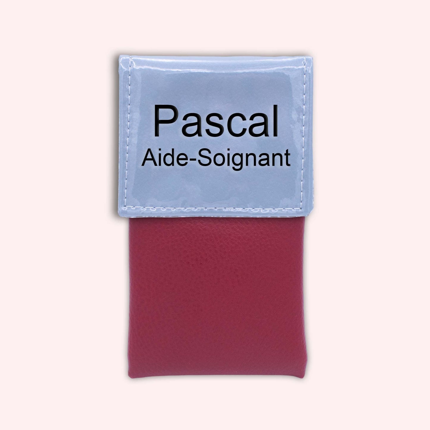 Two-tone blue-grey flap pouch