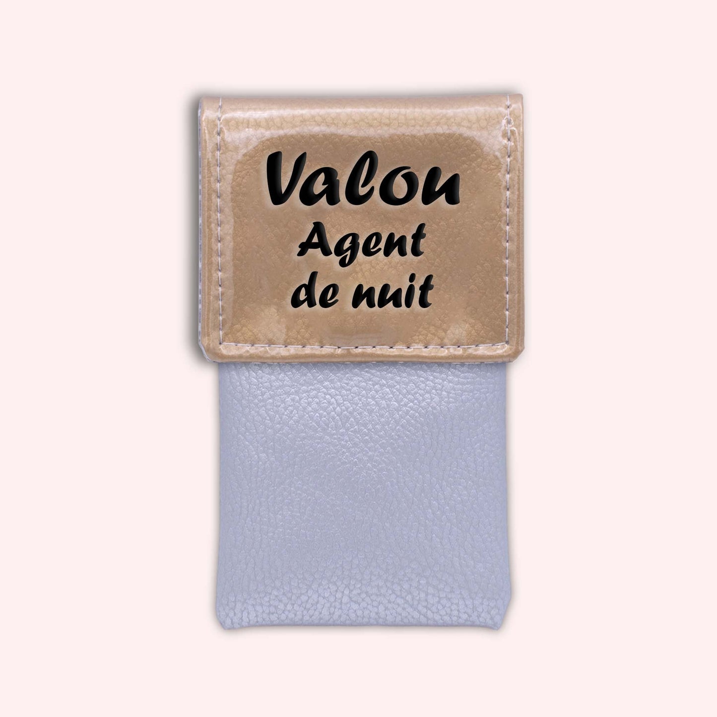 Two-tone pouch with gold flap