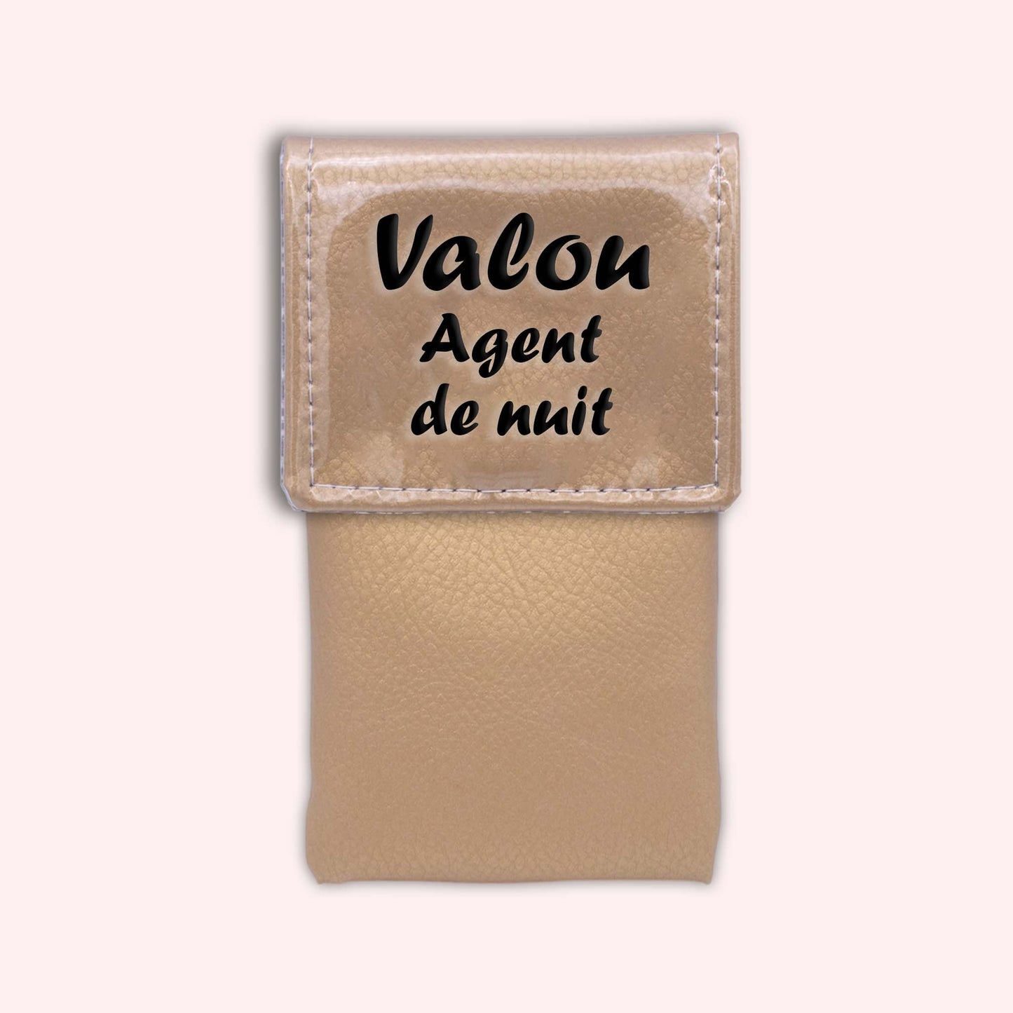 Two-tone pouch with gold flap