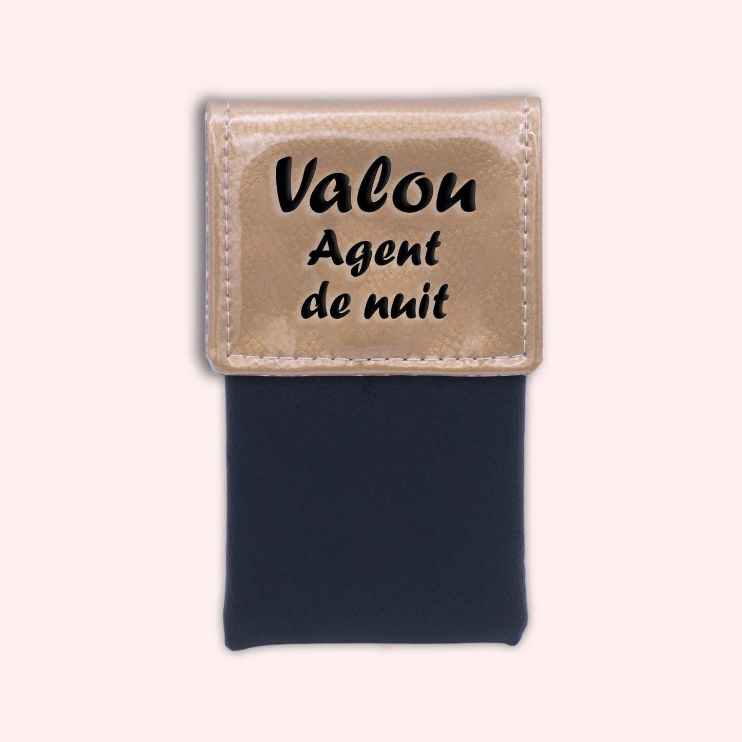 Two-tone pouch with gold flap