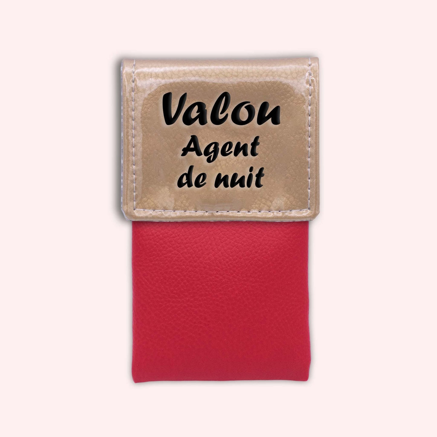 Two-tone pouch with gold flap