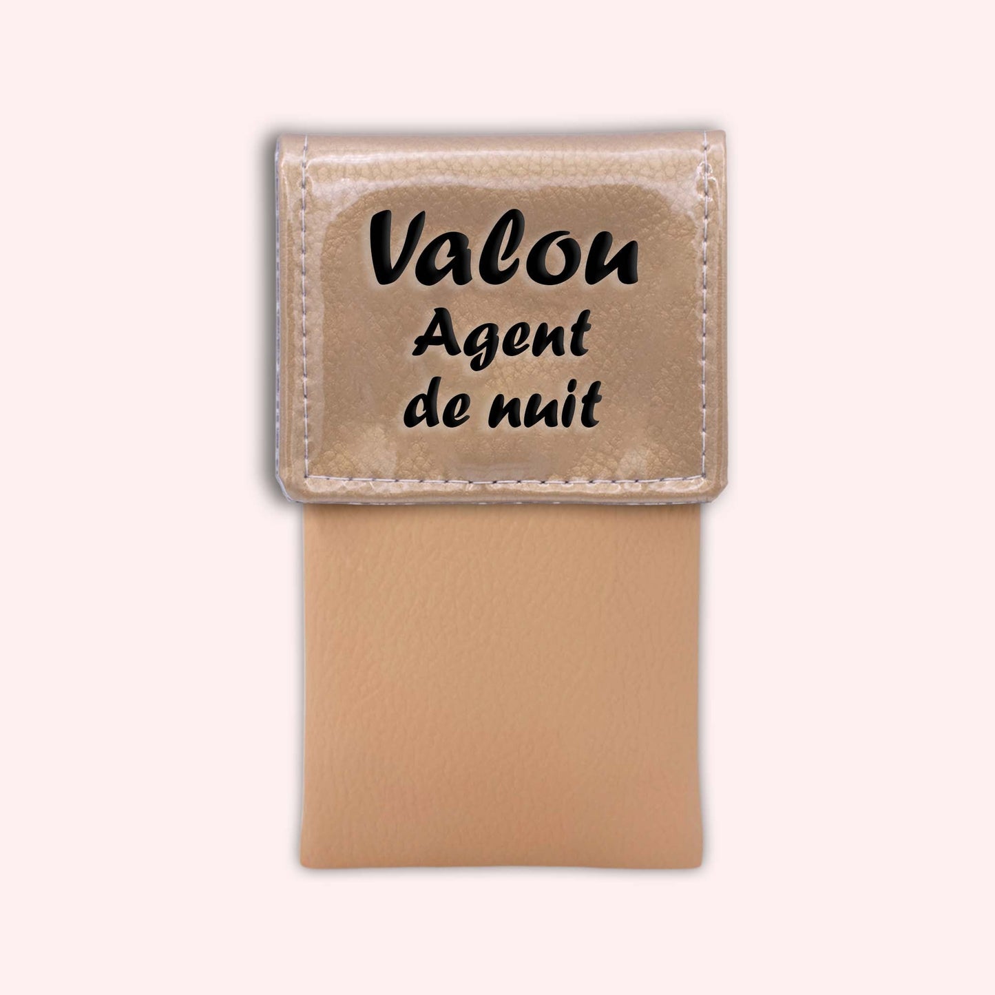 Two-tone pouch with gold flap