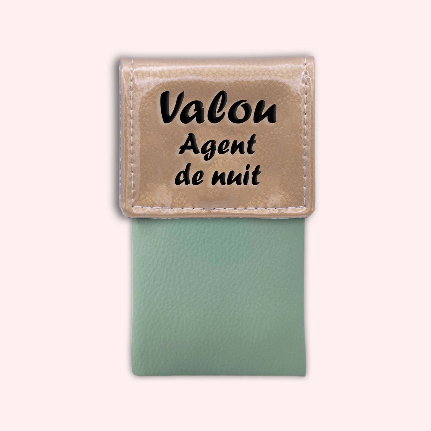 Two-tone pouch with gold flap