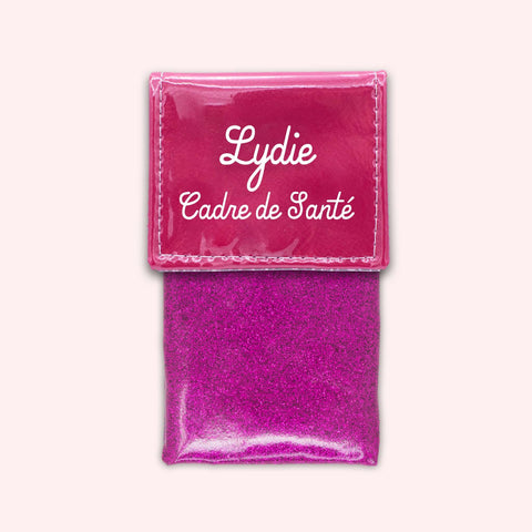Pochette bicolore rabat Fuchsia