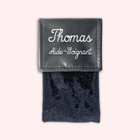Pochette bicolore rabat Gris foncé