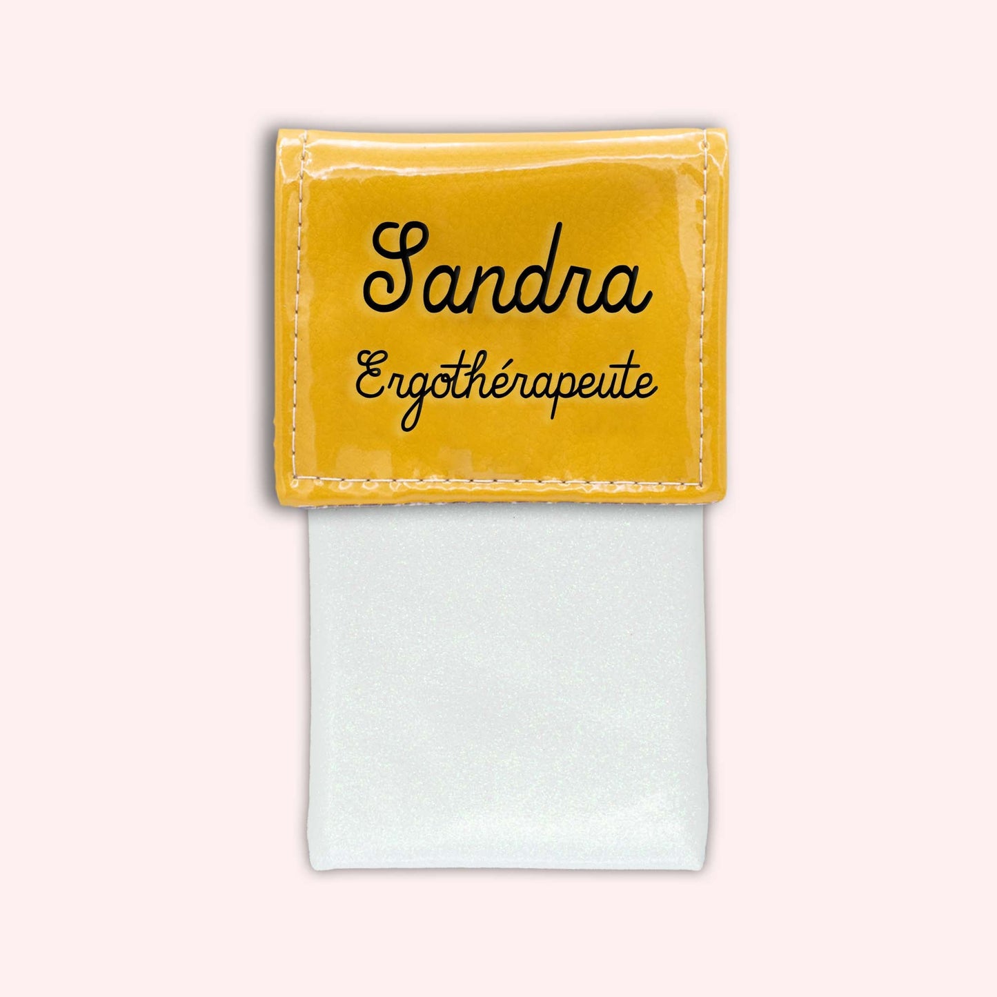 Two-tone yellow flap pouch