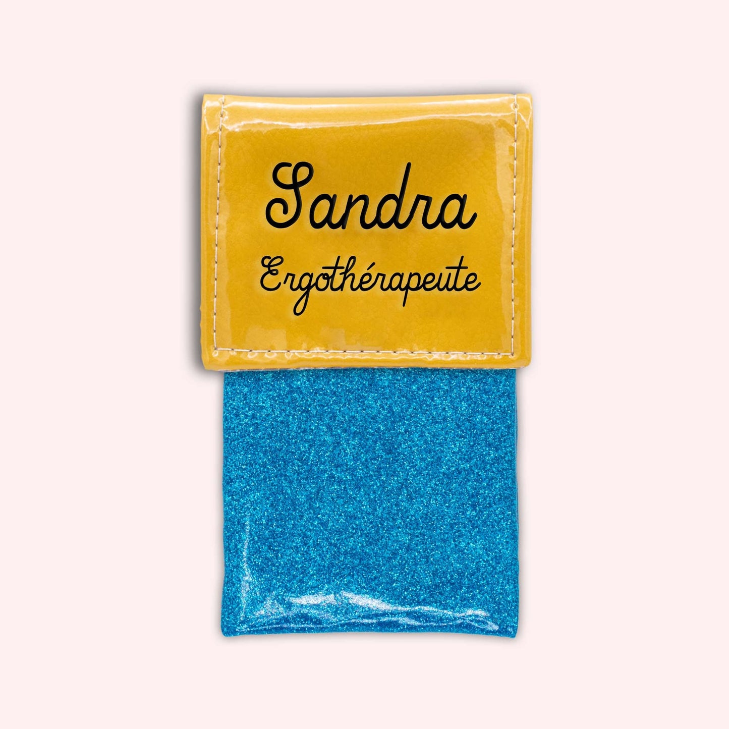 Two-tone yellow flap pouch