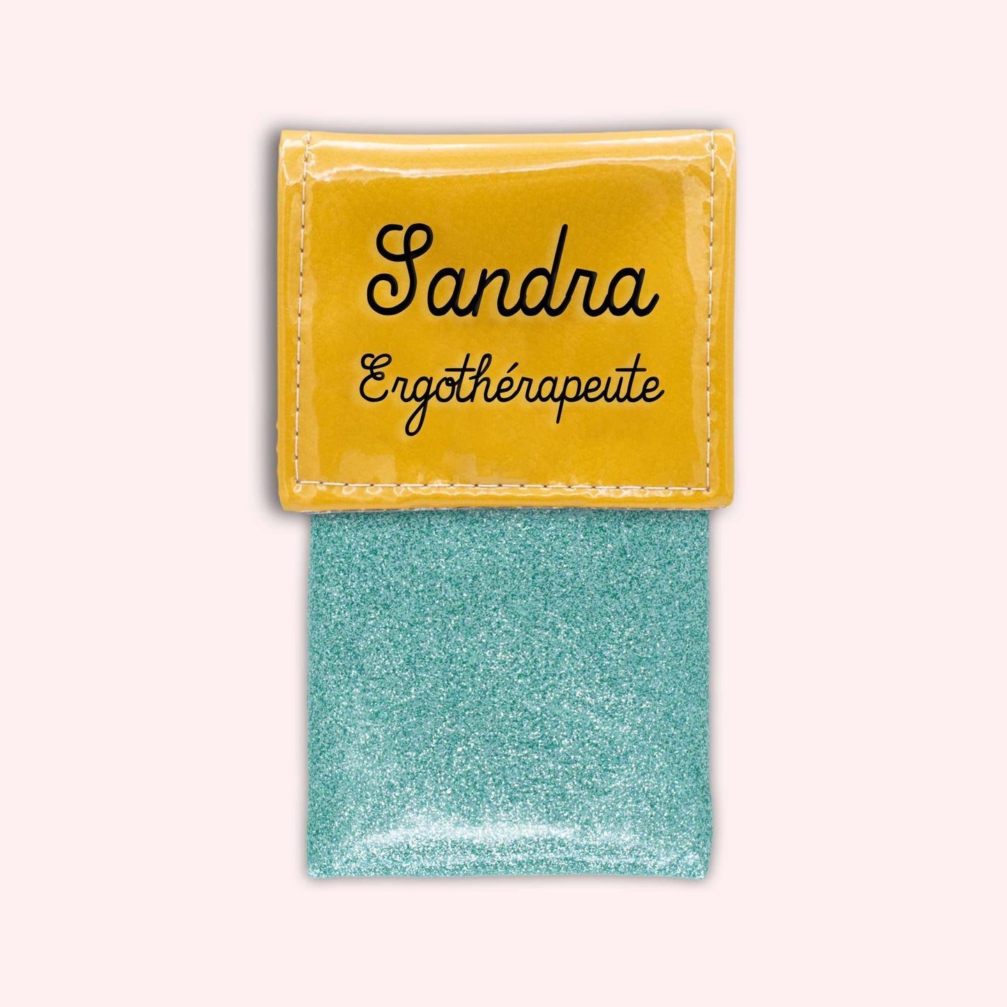 Two-tone yellow flap pouch