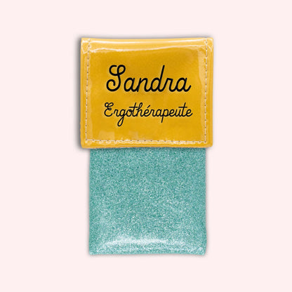 Two-tone yellow flap pouch