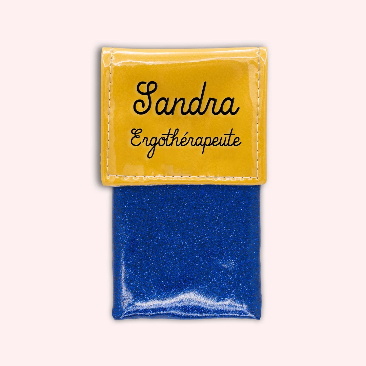 Two-tone yellow flap pouch
