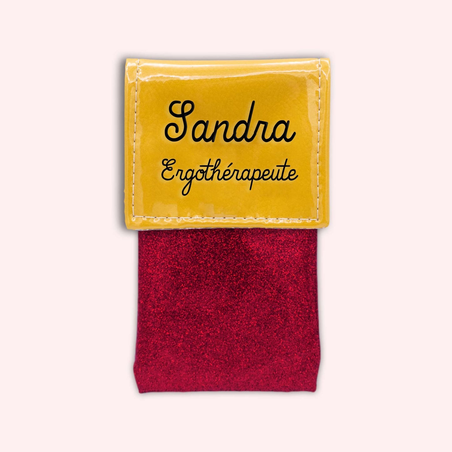 Two-tone yellow flap pouch