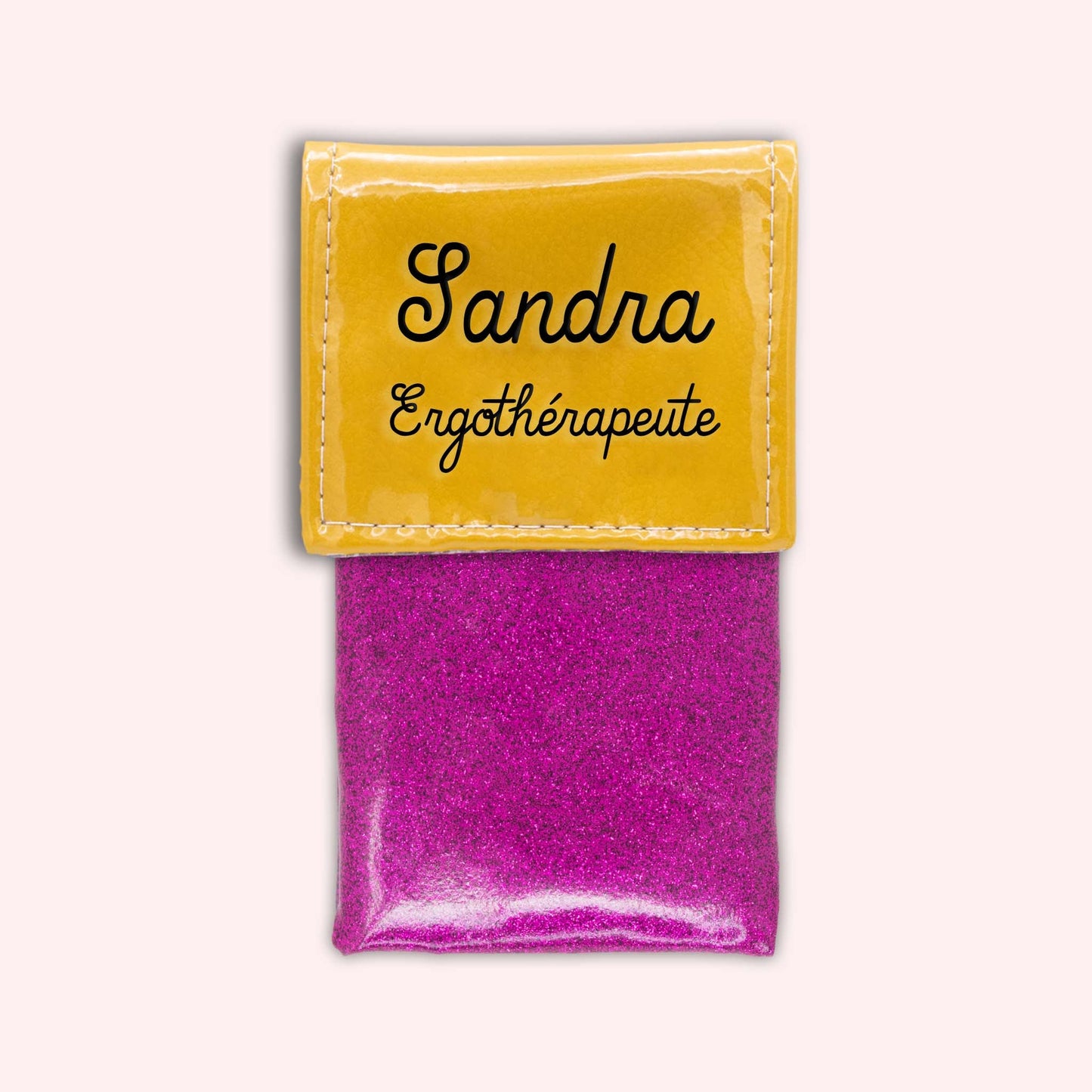 Two-tone yellow flap pouch