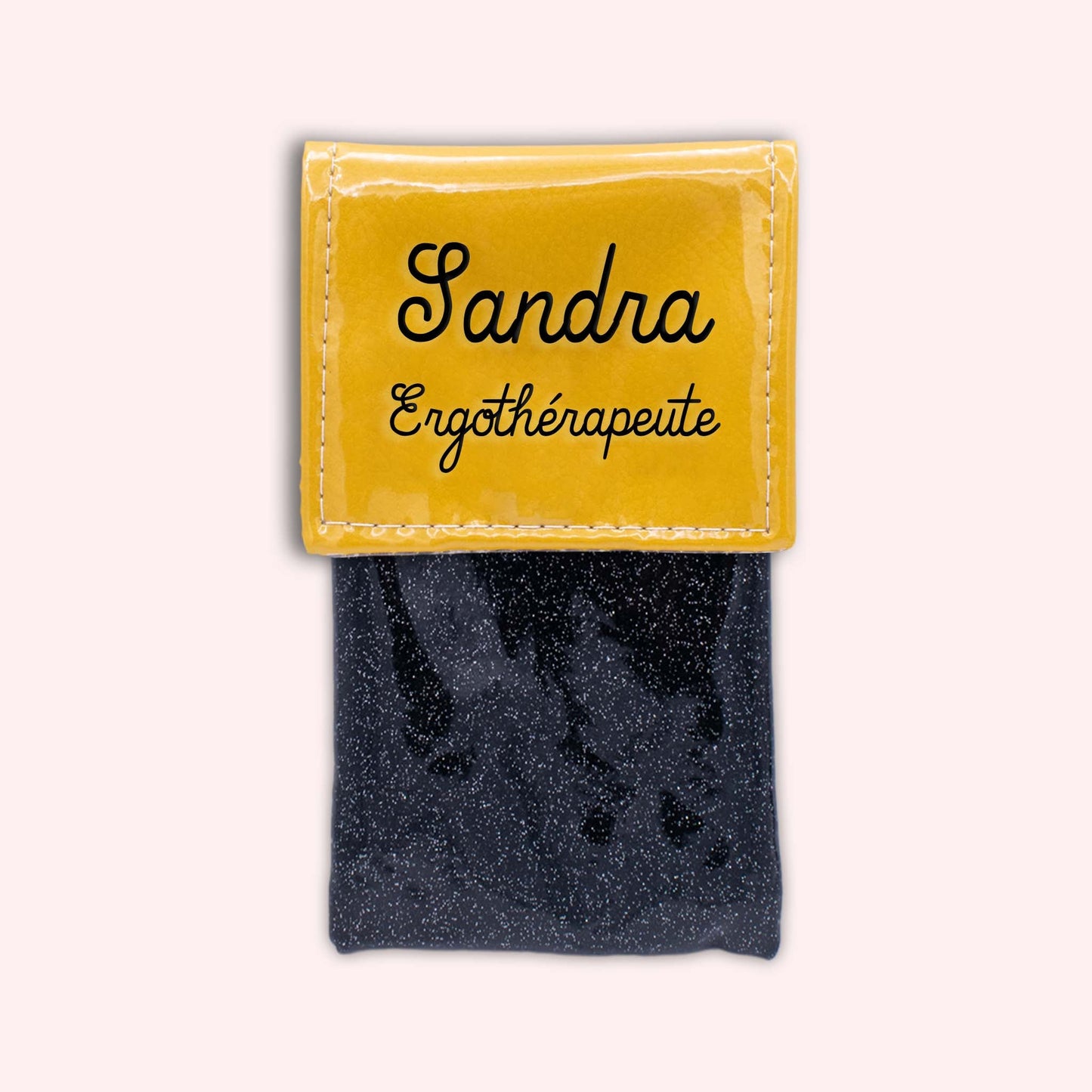 Two-tone yellow flap pouch