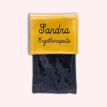Two-tone yellow flap pouch