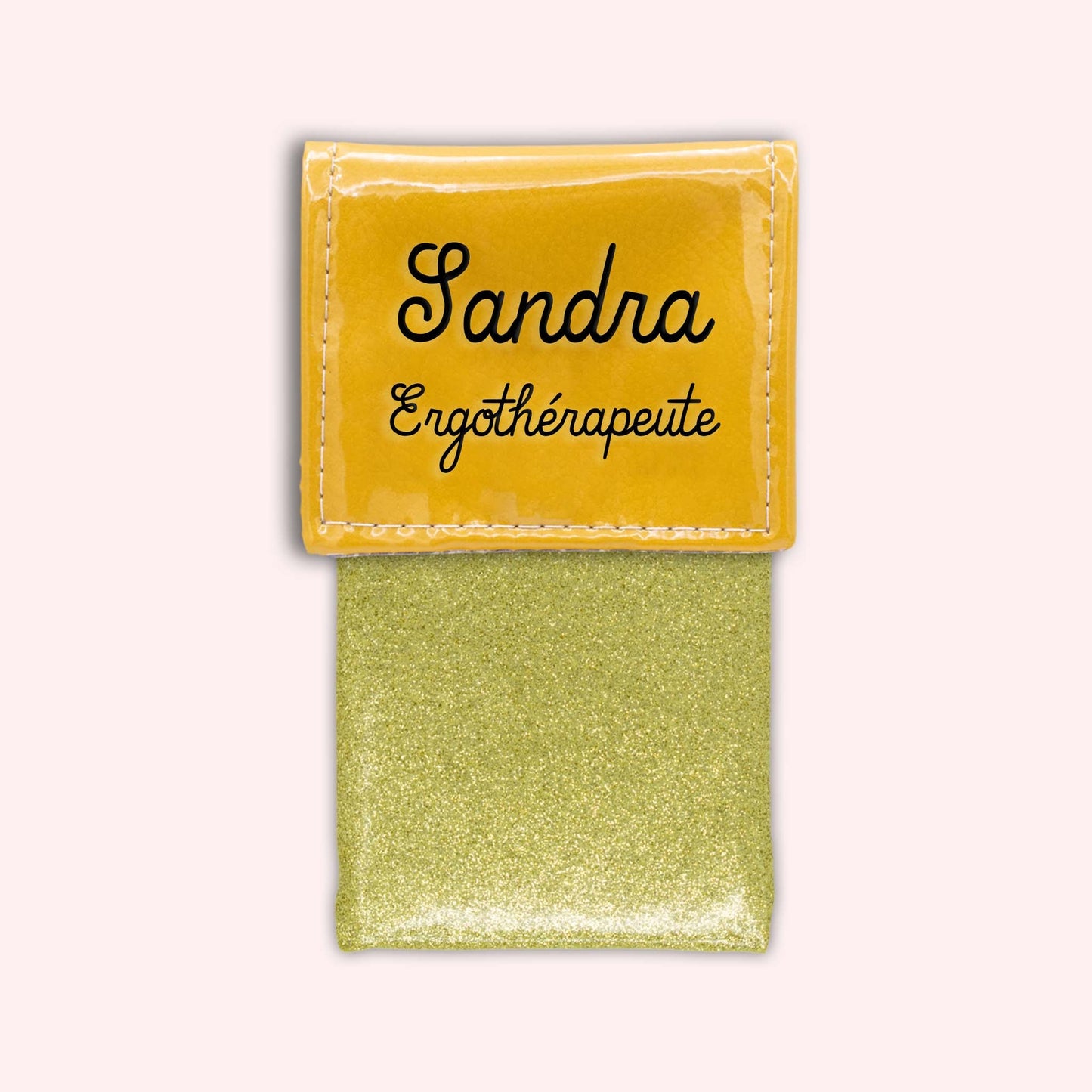 Two-tone yellow flap pouch