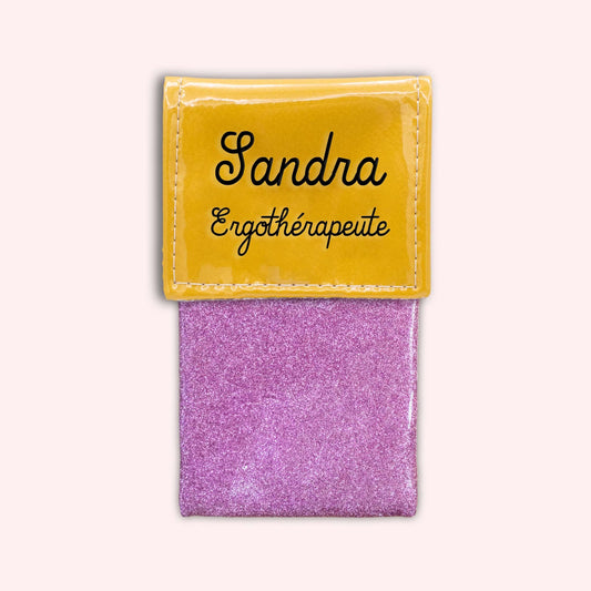 Two-tone yellow flap pouch