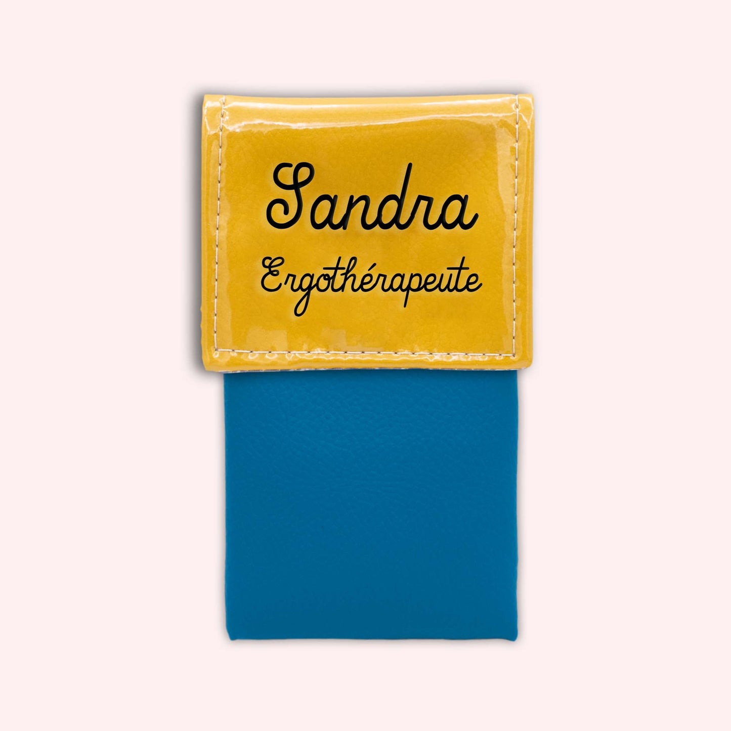 Two-tone yellow flap pouch