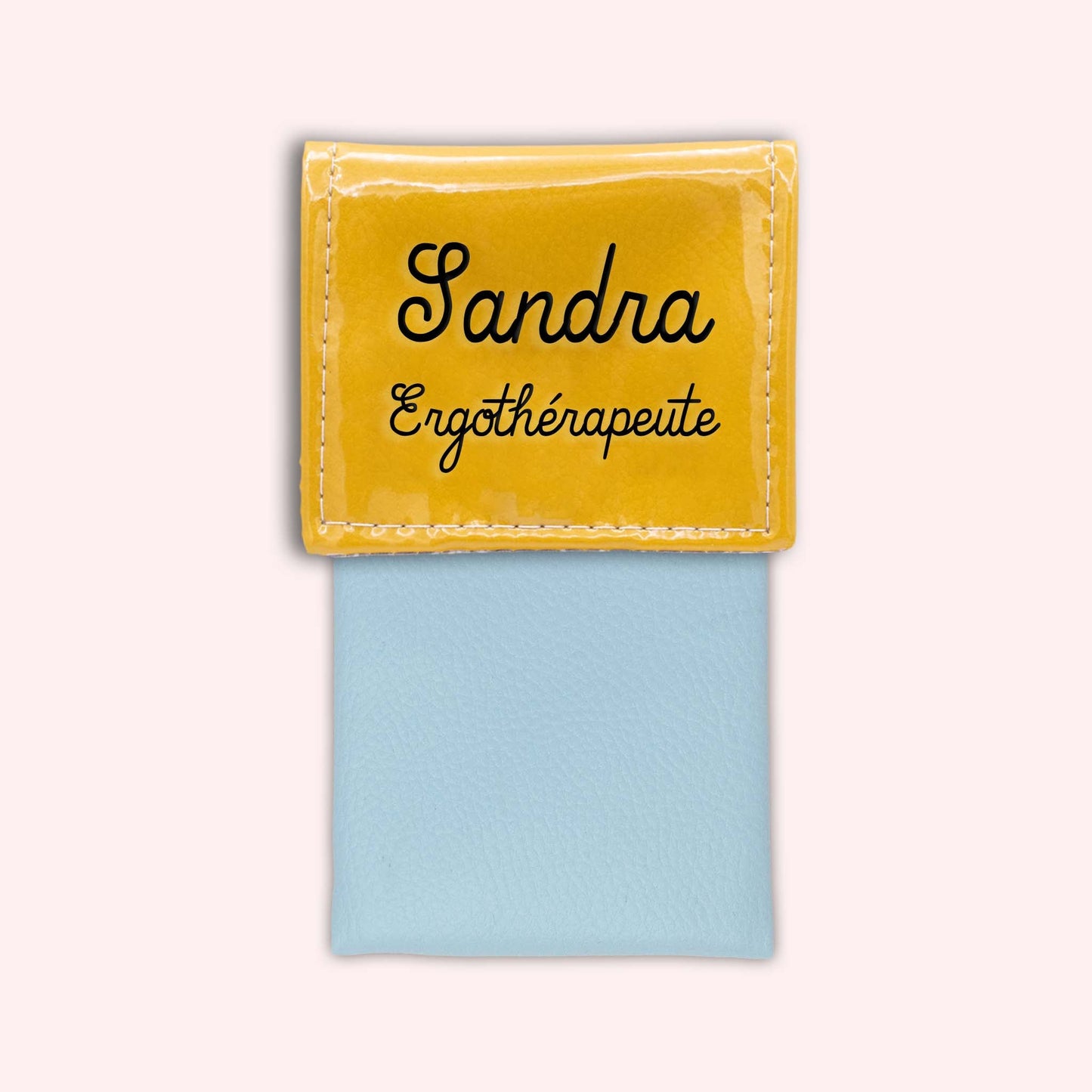 Two-tone yellow flap pouch
