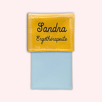 Two-tone yellow flap pouch