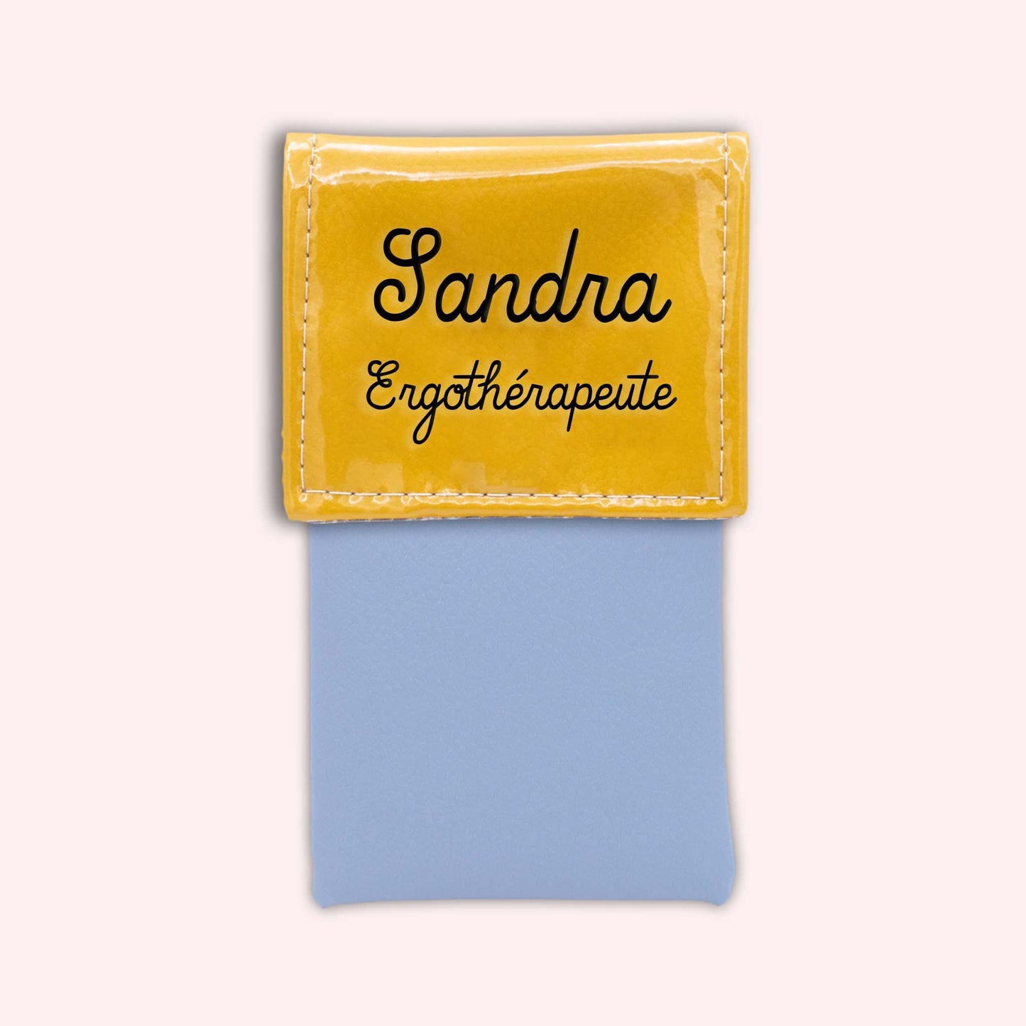 Two-tone yellow flap pouch