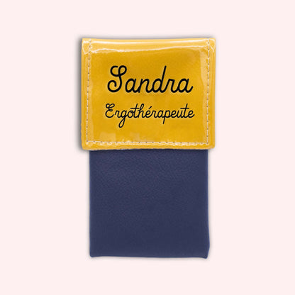 Two-tone yellow flap pouch