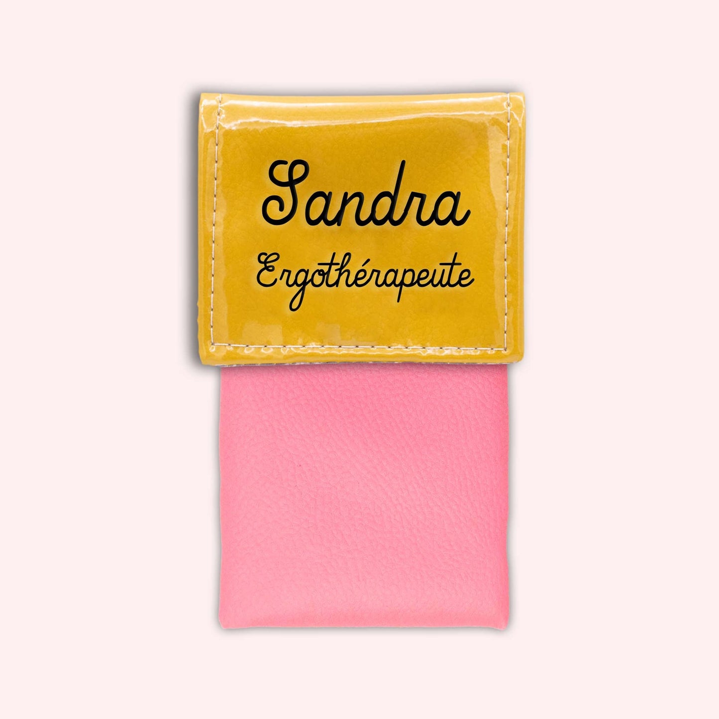 Two-tone yellow flap pouch
