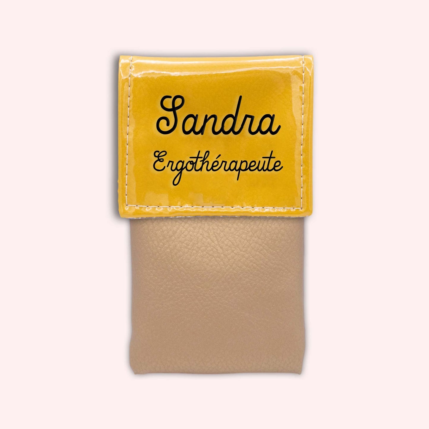 Two-tone yellow flap pouch
