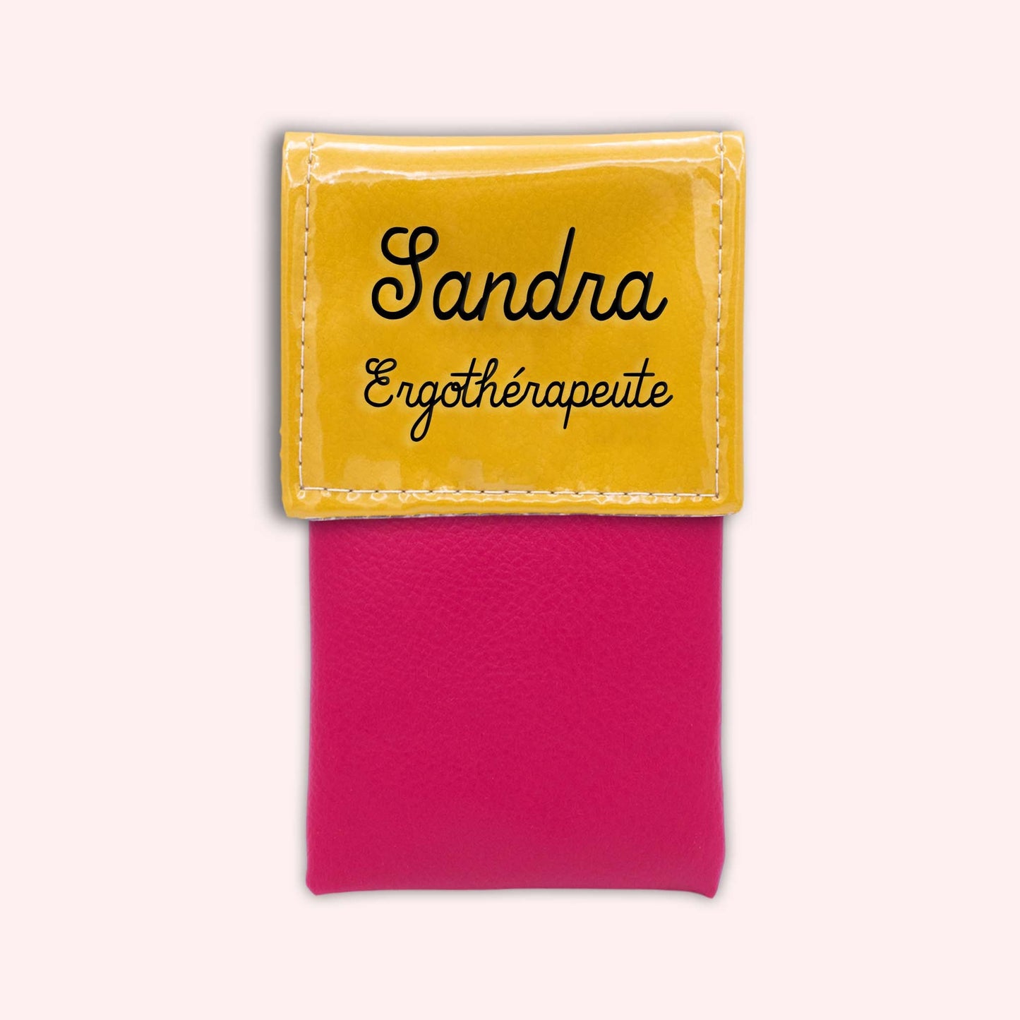 Two-tone yellow flap pouch