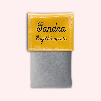 Two-tone yellow flap pouch