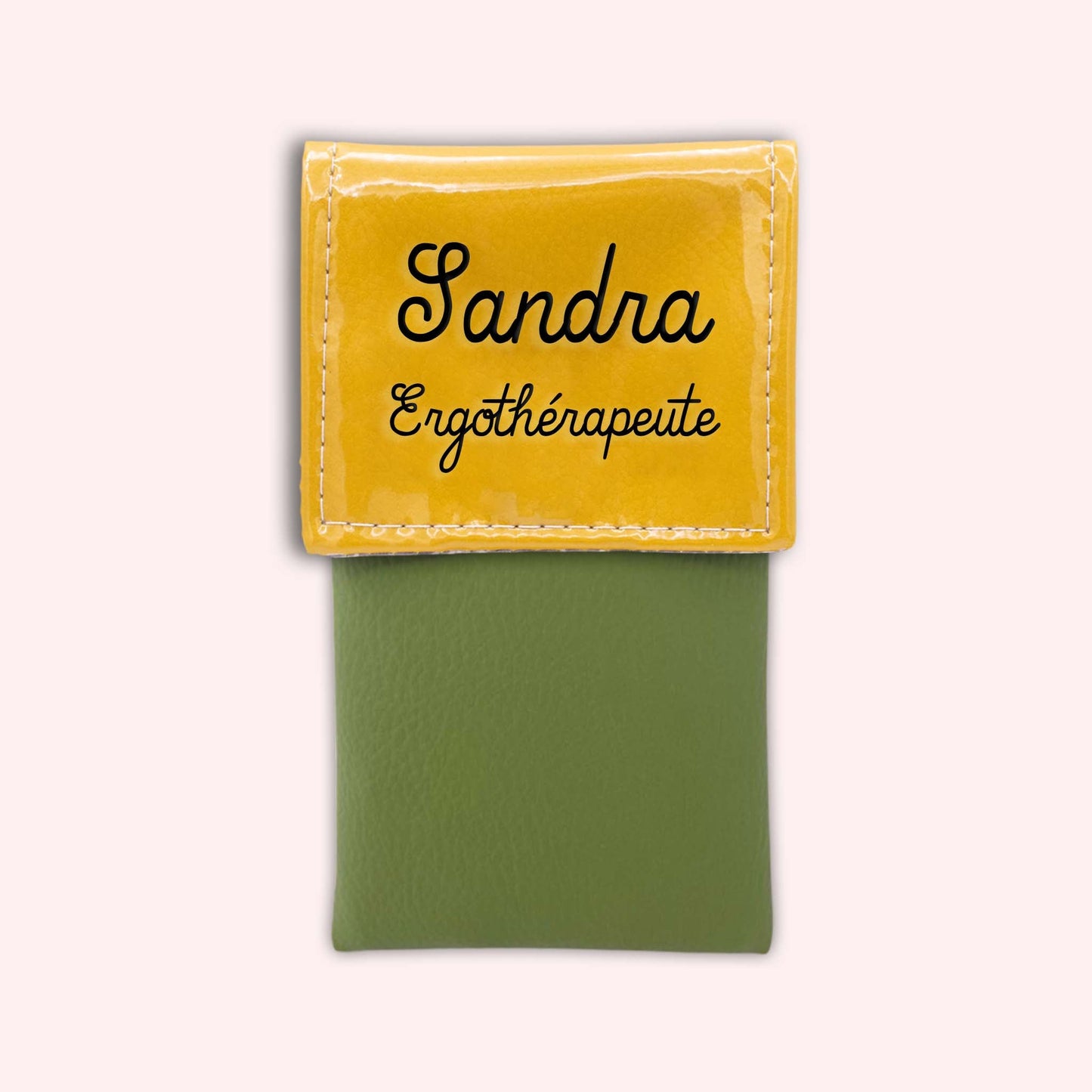 Two-tone yellow flap pouch
