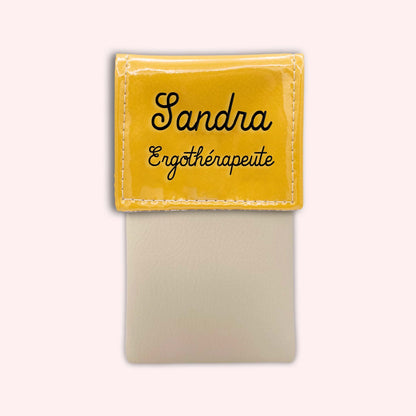 Two-tone yellow flap pouch
