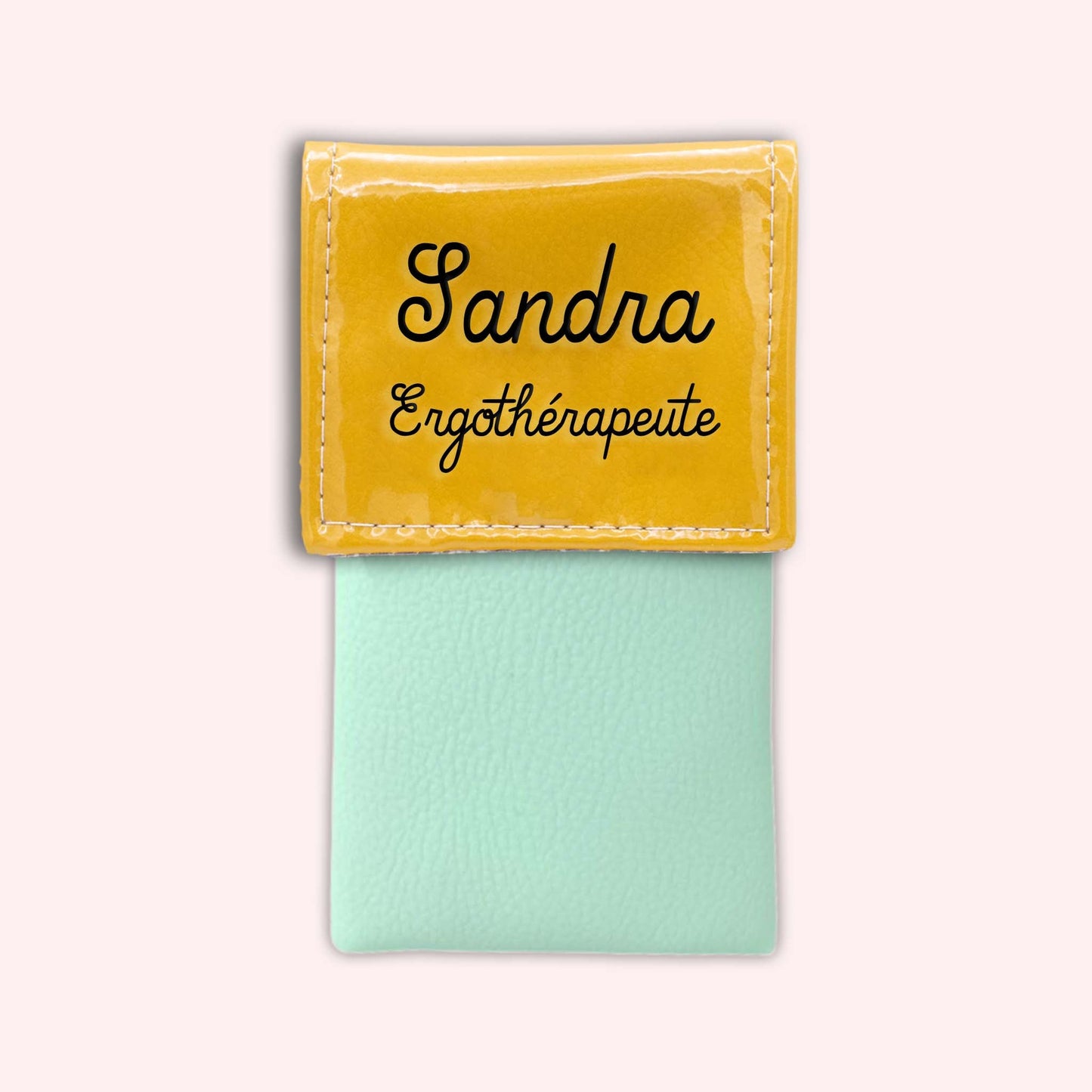 Two-tone yellow flap pouch