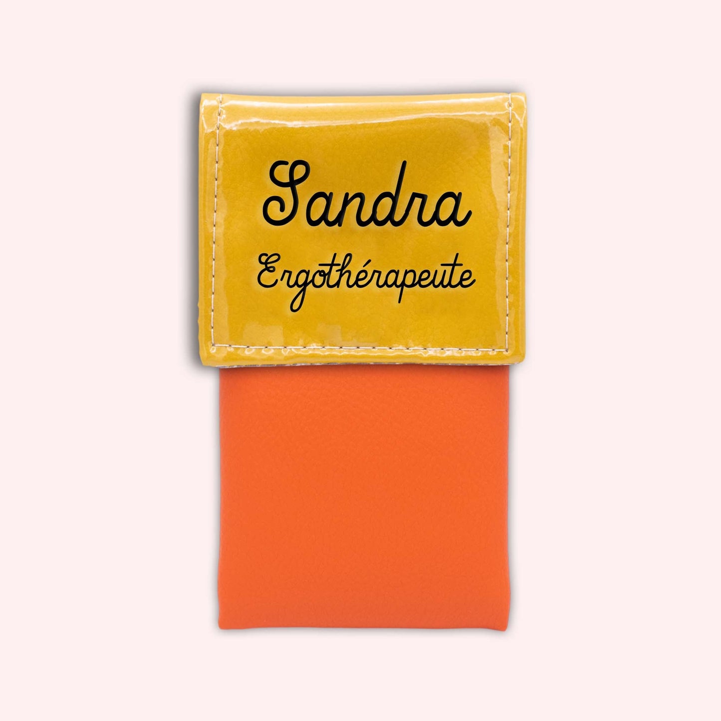 Two-tone yellow flap pouch