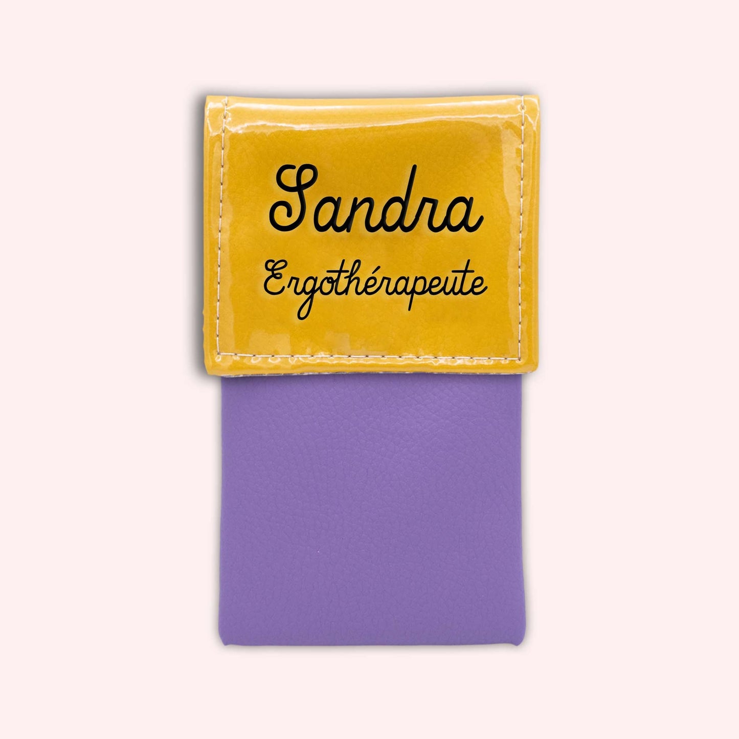 Two-tone yellow flap pouch