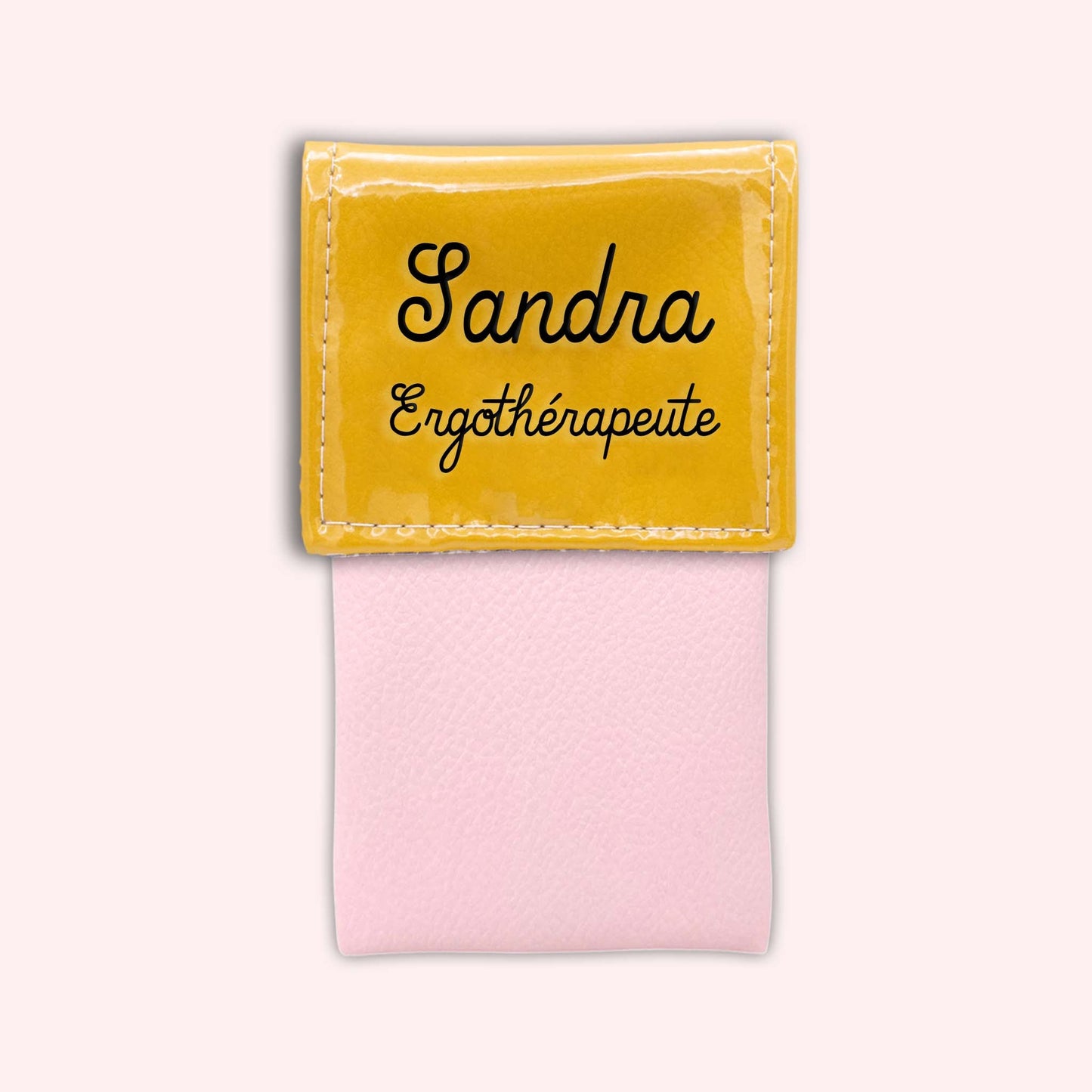 Two-tone yellow flap pouch