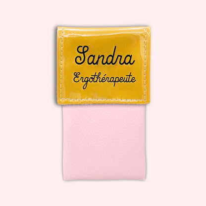 Two-tone yellow flap pouch