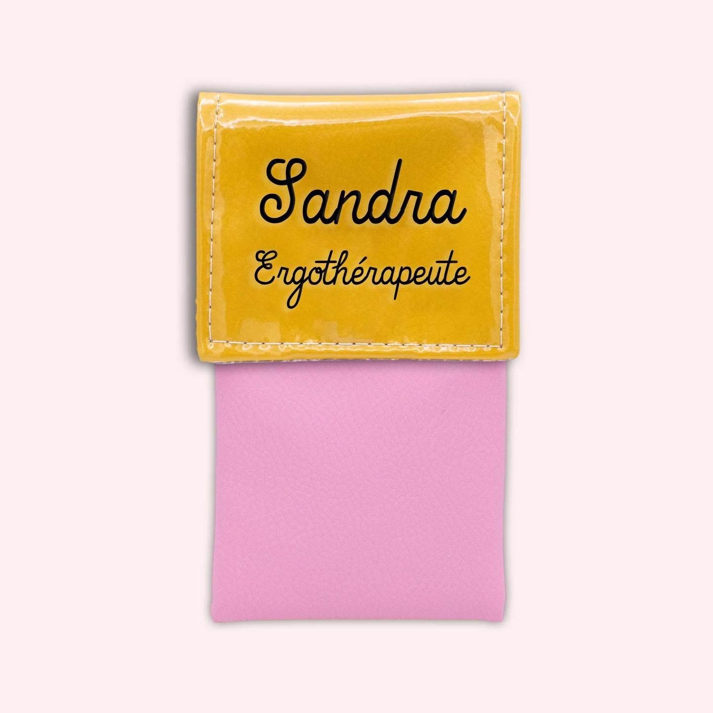 Two-tone yellow flap pouch