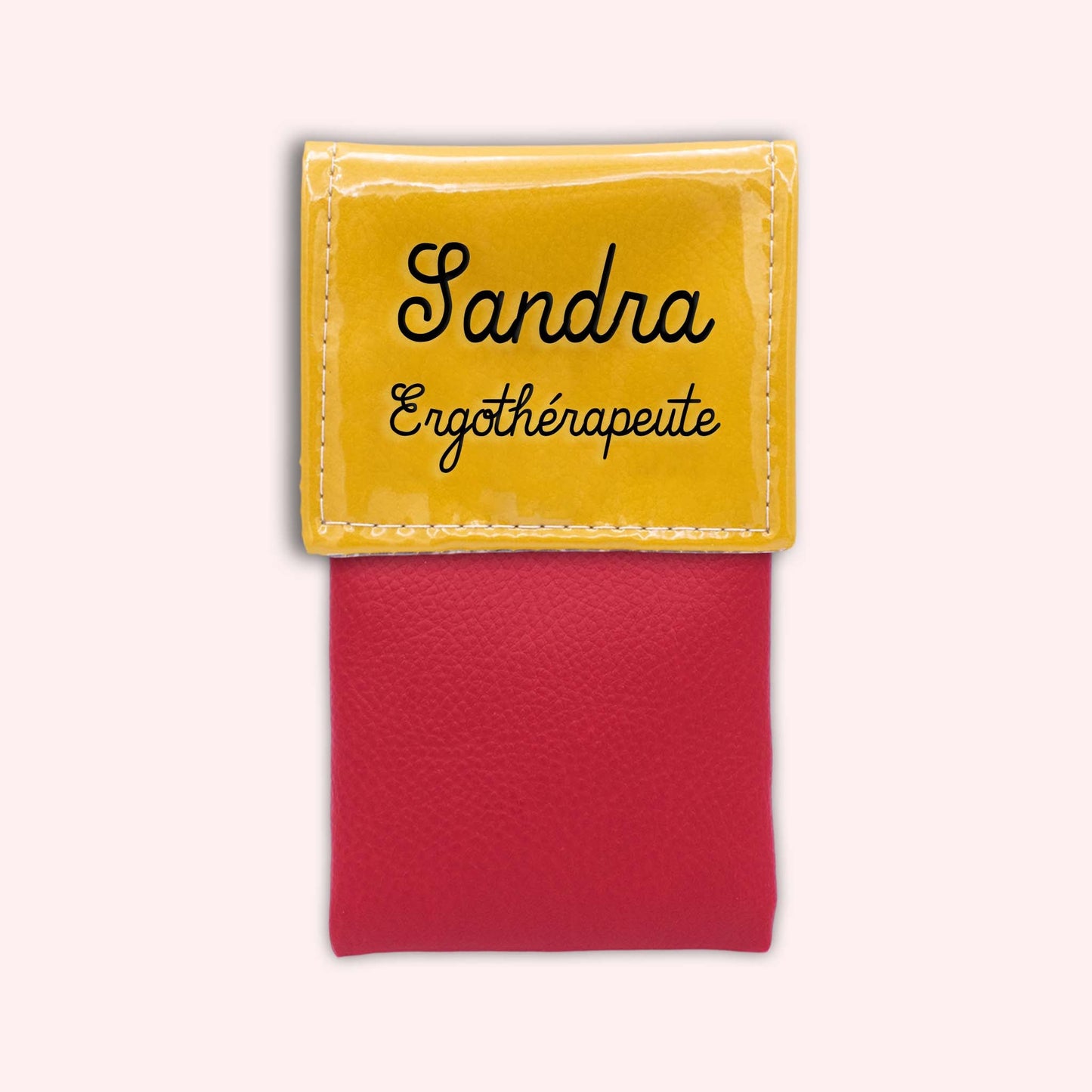 Two-tone yellow flap pouch