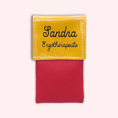 Two-tone yellow flap pouch